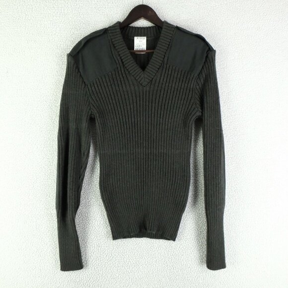 Logistik Nato Sweater Mens Small Olive Green 100% Wool Army Military Outdoor - Picture 1 of 8